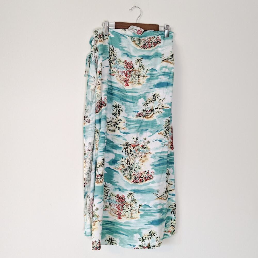 Vintage Hawaiian Wrap Skirt, XL